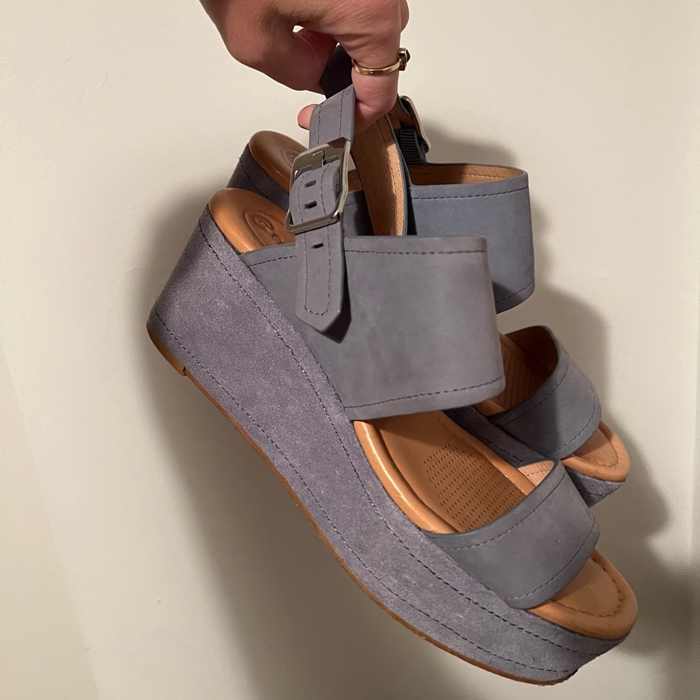light blue corso como platform sandal